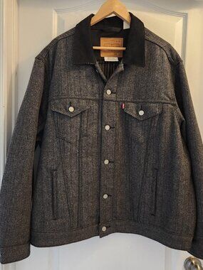 Levis Strauss & Co. Men's 2XL Wool Blend Premium Thick Coat Modern Sophisticated